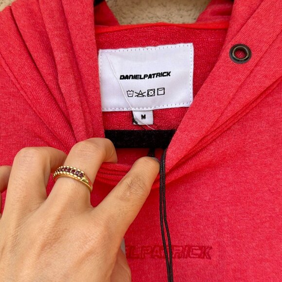 Daniel Patrick Medium Men's Red Hoody Sweater New Designer - Picture 5 of 5